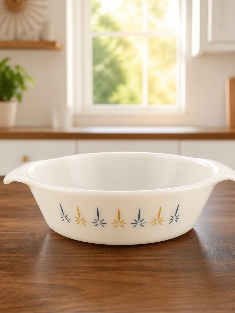 Anchor Hocking Blue and White Bakeware Bowl with Pouring Spouts